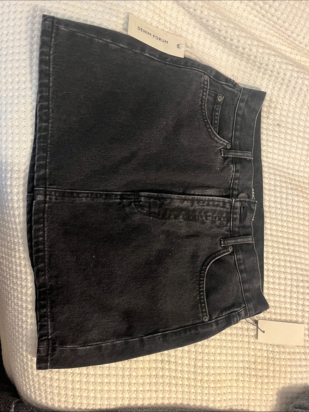 Aritzia Denim Forum Black Denim Mini Skirt